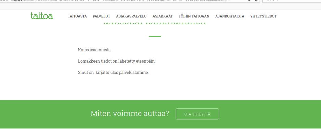 3) Tunnistautumisen jälkeen avautuu sivu, johon täytetään tiedot ja voidaan liittää tiedostoja (esim. työtuntilista skannattuna tai selkeänä valokuvana).