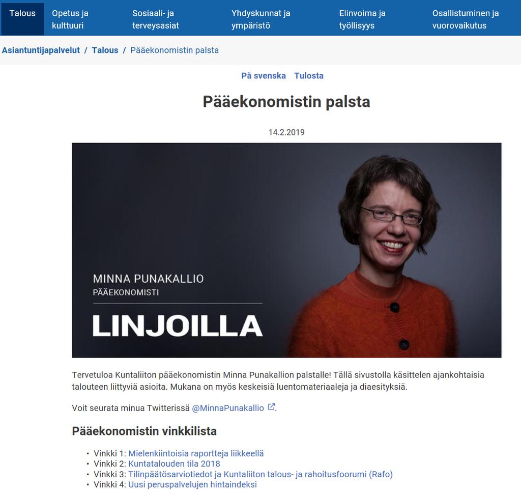 Talous-ennusteita Suomen kansantalous nyt ja ennusteet https://www.kuntaliitto.