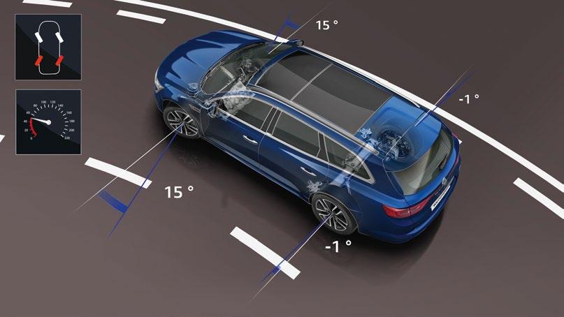 Kaupunkiajossa etu- ja takapyörät kääntyvät vastakkaisiin suuntiin, mikä tekee Talismanista yhtä näppärästi käsiteltävän kuin pienet cityautot.