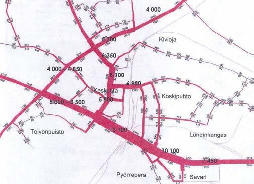 63 Kaavamuutos lisää keskustan sisäistä liikennettä: Suunnittelualueelle sijoittuu kaavamuutoksen myötä uutta asumista (kaavamuutos mahdollistaa uutta kerrostaloasumista noin 4900 + 3000 k-m 2 eli