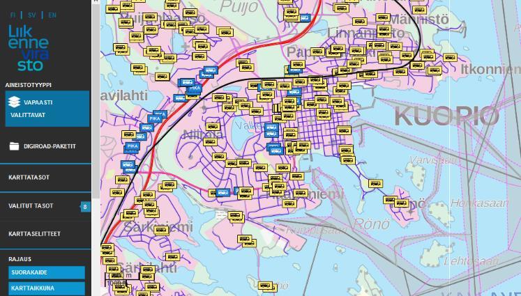 Liikenneviraston avoin data Reaaliaikainen liikenne- ja olosuhdetieto Tiedot