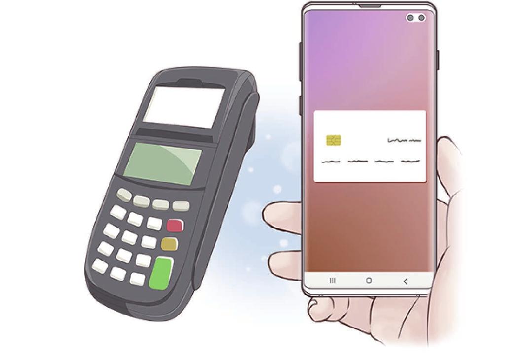 Sovellukset ja ominaisuudet Samsung Pay Esittely Voit suorittaa maksut nopeasti ja turvallisesti rekisteröimällä usein käyttämäsi kortit Samsung Pay -mobiilimaksupalveluun.