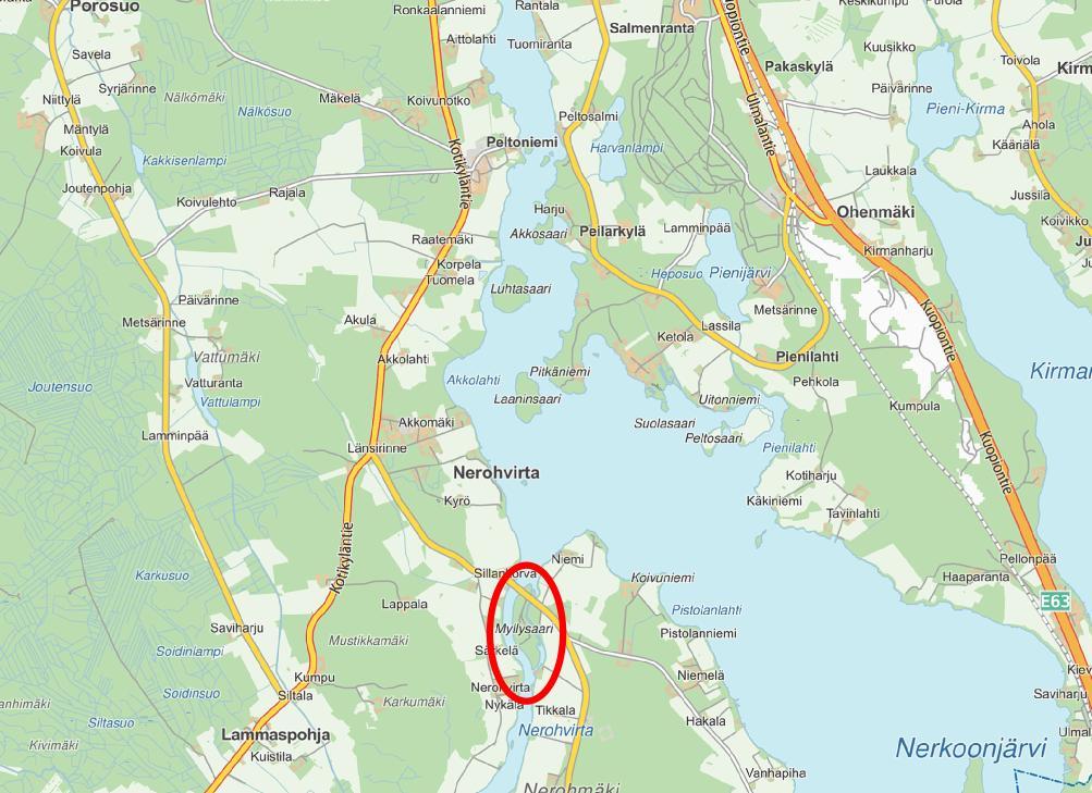Iisalmen keskustasta etelään. Kuva 2 