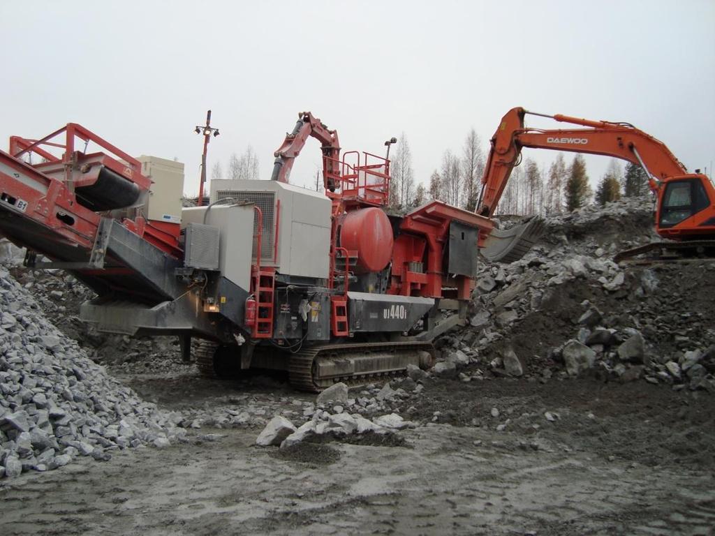 3.1.2019 Sivu 12/21 Kumitettu syötin Kuljettimen pölykate Pölynerotinlaitteisto Kuva 6 Lokotrack-tyyppinen esimurskain (Sandvik UJ440i vm.