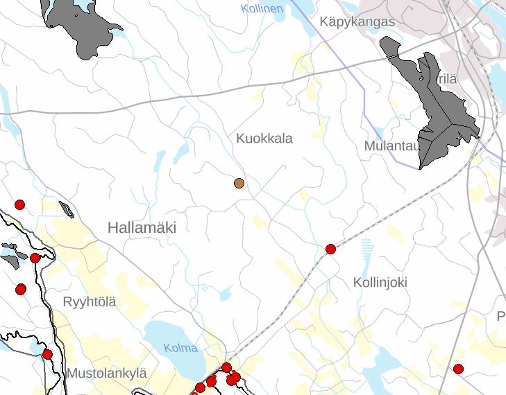 3.1.2019 Sivu 7/21 Vanhojen metsien suojelualue Kalliolan maaainesalue Yksityismaiden luonnonsuojelualue Tervaruukinsalon pohjavesialue Kolman pohjavesialue