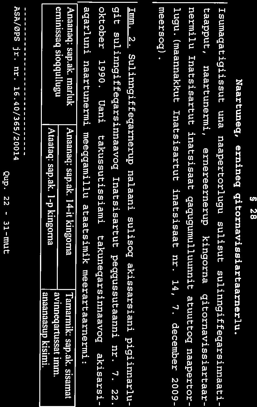 ai-mut Qup. 22 - ASA/ØPS jr. nr. 16.40/365/20014 anaanaasup kisimi. Ataataq: sap.ak. I -p kingoma eminissaq sioqqullugu. avinneqartussat imm. Anaanaq: sap.ak. marluk Anaanaq: sap.ak. 14-ft kingorna Tamarmik: sap.