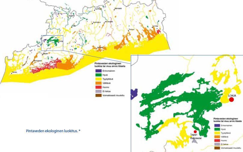 Lohjanjärven eteläosan tavoitetilaa ei saavuteta vuoteen 2015 Muutos näkyy / voi palauttaa tilaa