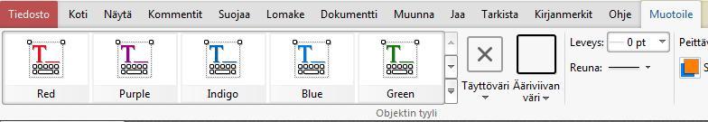 140 PDF-XChange Editor Plus 8.0 Kun napsautat valituksi kirjoituskonetekstin ruudun, voit vaihtaa taustan ja äärivärin (Fill Color, Stroke Color). Lisäksi voit mm.