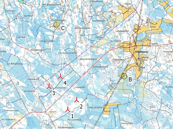 Project: Rahkola SHADOW - Main Result Calculation: Rahkola_V150x_4x_HH155m "real case, no forest"20180507 Assumptions for shadow calculations Maximum distance for influence Calculate only when more