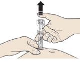 Vaihe 3: Annoksen pistäminen A Pidä pistoskohtaa sormien välissä. TYÖNNÄ neula ihon sisään.