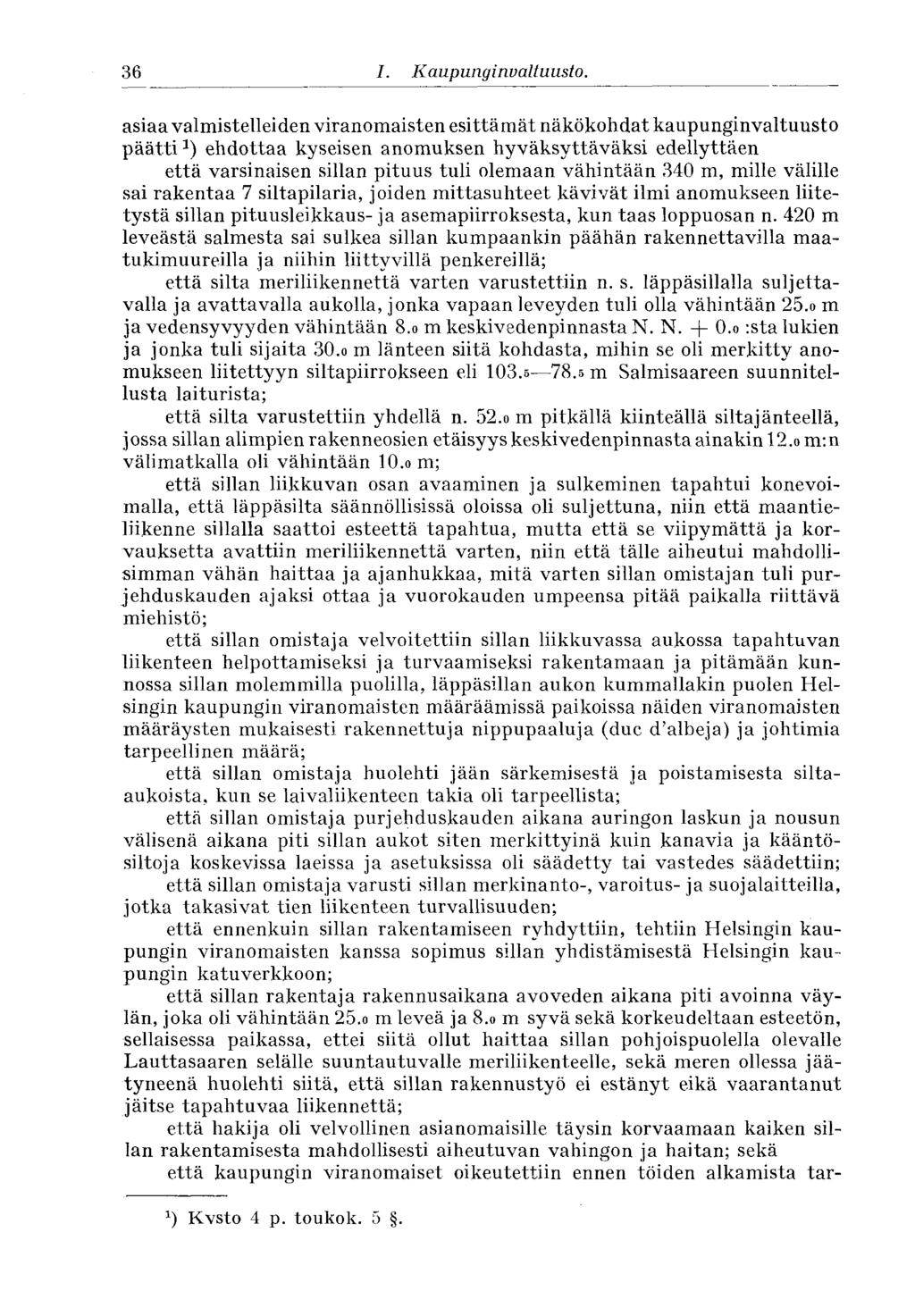 36 I. Kaupunginvaltuusto.