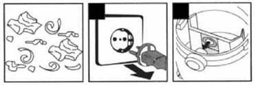 After use or when the tank is full (which significantly decreases the suction power) remove the plug from the electrical outlet and clean the tank.