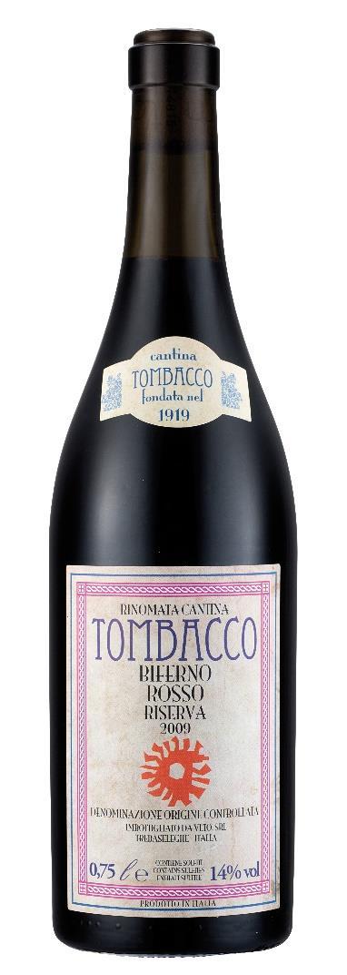 22 Biferno DOC Rosso Riserva Vuosikerta; 2012 Alue; Molise Rypäle; Montepulciano 80%, Aglianico 20% Alkoholi; 14 % Väri; syvän rubyn punainen Tuoksu; intensiivinen, monipuolinen, mausteita, vaniljaa,