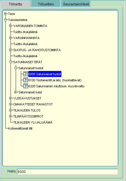 Tilien poistaminen käytöstä Tilejä ei poisteta tilikartalta vaan ne poistetaan käytöstä. Poiston jälkeen tileille ei voi enää tehdä kirjauksia.