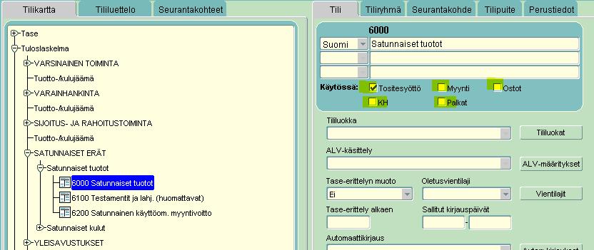 4 kuvatut tilien poistamiset käytöstä toteutetaan seuraavasti: 1) Avaa tilikartta ja hae poistettava tili. Kirjoita hakusana hakuruutuun ja paina Enter.