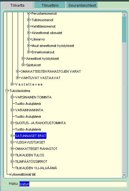 Tiliryhmien poistaminen käytöstä Tiliryhmiä ei poisteta tilikartalta vaan ne poistetaan käytöstä. Tiliryhmään kuuluville tileille tehdyt kirjaukset säilyvät.