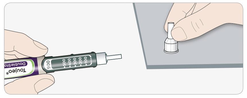 D Dra av det inre nålskyddet och kasta det. Hantering av nålar Var försiktig när du hanterar nålar för att förhindra stickskador och infektion.