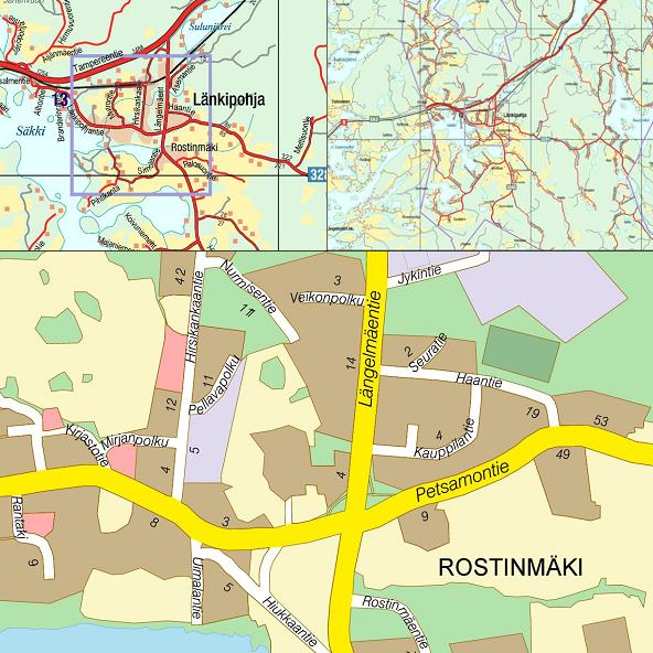 SELOSTUS 3 (19) 1.2 Kaava-alueen sijainti Suunnittelualue sijaitsee Jämsässä Länkipohjan taajamassa Längelmäentien ja Kauppilantien kulmauksessa. Kuva 1.