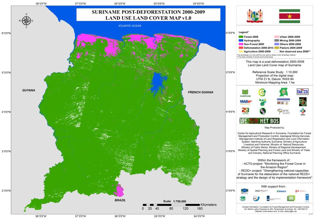 3.3 Landgebruik na ontbossing Binnen het regionaal jaarplan van het ACTO-project Monitoring the Forest Cover in the Amazon Region werd overeengekomen dat de landen het landgebruik dat heeft