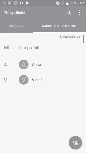 3.2 Puheluloki Voit käyttää puhelulokia koskettamalla Puhelut-näytössä, jolloin näkyviin tulevat vastaamattomat puhelut, soitetut puhelut ja saapuneet puhelut.