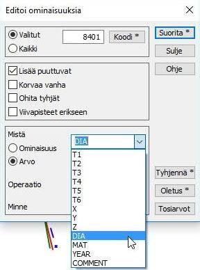 Nyt ollaan siis lisäämässä 63 mm vesijohdolle halkaisija-ominaisuutta.