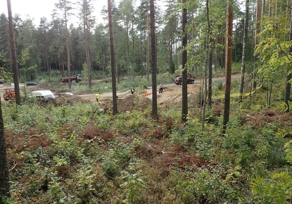 7 Kuoritun alueen itäosaa metsäisessä ympäristössään. Itäkoillisesta.