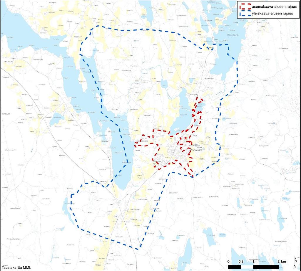 FCG SUUNNITTELU JA TEKNIIKKA OY Raportti 2 (20) Kuva 1. Suunnittelualueen sijainti ja aluerajaukset. 1.3 