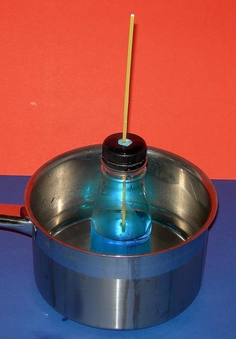 Oppilaan ohje: Suihkulähde (Lähde: Anke Keske. 2004. Die besten Experimente für Kinder.) Huom! Tämä tehtävä vaatii erityistä varovaisuutta: - Vesi ei saa olla polttavan kuumaa.