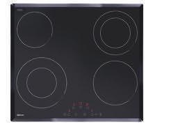 Lasikeraamiset keittotasot, 60 cm Lasikeraamiset induktiokeittotasot, 60 cm KK 6520-90 T Lasikeraaminen keittotaso Fasettihiotut reunat 4 HiLight-keittoaluetta, joista kahdessa kaksoisalueet 21