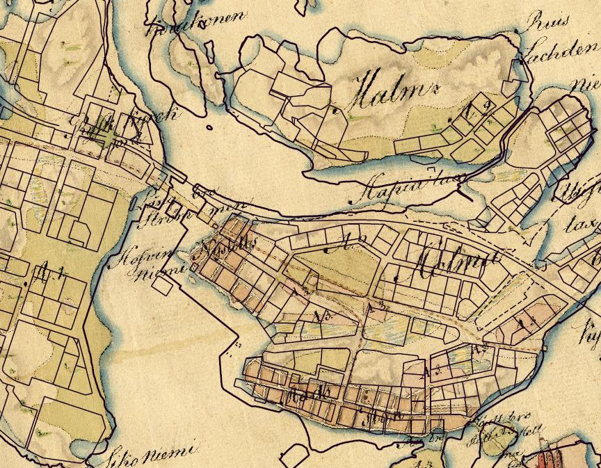 Ote vuoden 1783 kartasta, johon