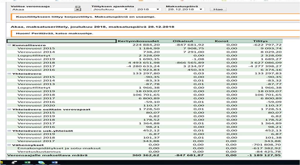 Joulukuun verotilitys ja kirjausohje http://veronsaajat.vero.fi/fi-fi/kunnat/kausitilitykset/sivut/kausitilitys.