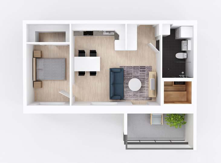 45,0 m² 2 h+kt+s A9 A19 A29 2. KERROS 3.