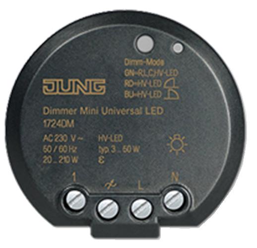 1724DMFI Mini-säädinkoje Dimmer Mini FIN Käyttöohje Asennusohje SWE Bruksanvisning Installationsanvisning 1 Turvallisuusohjeet Ainoastaan sähköalan ammattihenkilöt saavat asentaa ja kytkeä