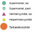 Nielsen Finland Oy) 2006 2017 Tavaratalo 1 Supermarket, iso 2 2 Supermarket, pieni 1 1 Valintamyymälä, iso 5 2 Valintamyymälä, pieni 1 Erikoismyymälä 2 Huoltoasemamyymälä 2 Halpahintamyymälä 1 2