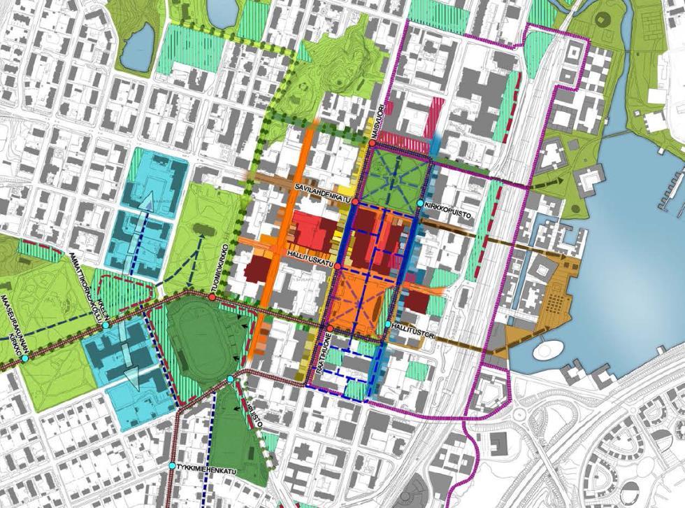 City 2020 Avoin kaupunki Mikkeli A Mikkeliläiset osallistujat B Lähtötilanne / Visio C Kauppakatujen ideasuunnitelma D Täydennysrakentamisen suunnitelma Visio kehittämisen suuntaviivoista Keskustan