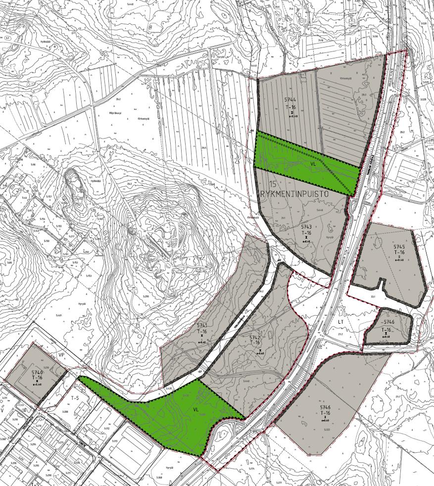 RYKMENTINPUISTON TYÖPAIKKA- ALUE I ASEMAKAAVA JA ASEMAKAAVAMUUTOS Kopposela Lauri HANKE NRO 3560 TY 120 000 k-m² KKL LUONNOS 03/2019 18.