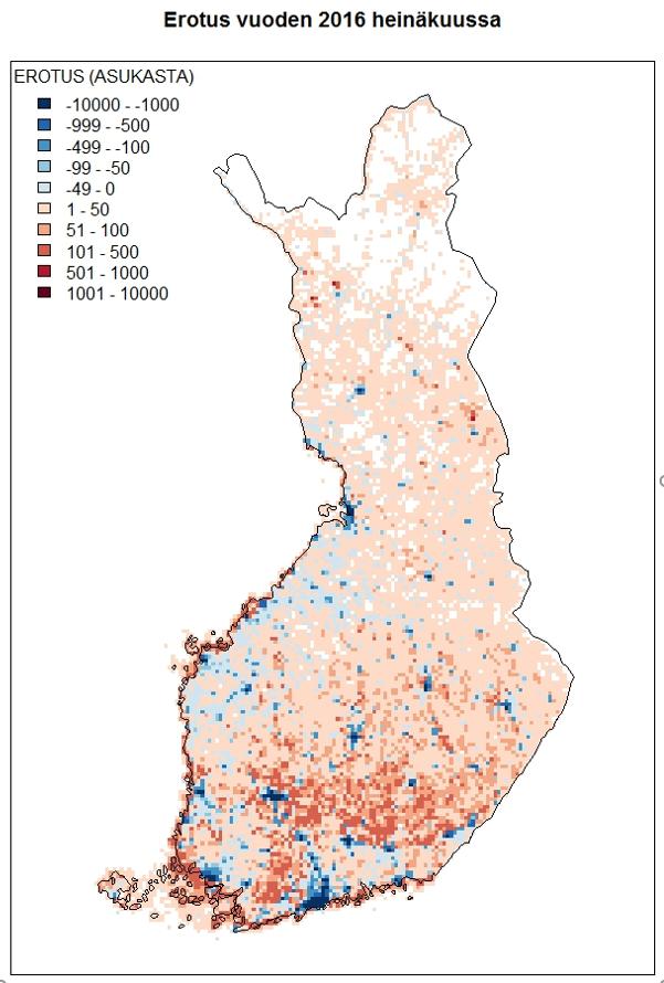 Monipaikkaisuus ja ihmisten liikkuminen haastaa perinteiset väestötilastot Kuukausittainen vaihtelu väkiluvussa yksittäisen vuoden sisällä suurta: Heinäkuussa kausiväestöä yhteensä 449 402 henkilöä