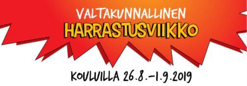 Kevät 2019 Harrasteviikko 2019 info ja ideatilaisuus 11.4. klo 13-15 Lpr kaupungintalo, Venla Kouluviestikarnevaalien finaali Tampere 23.5. www.kouluviestikarnevaali.