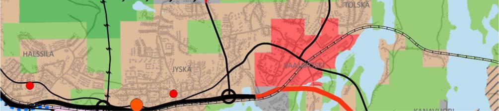 Alla on esitetty teemakartoittain aluetta koskevat merkinnät ja määräykset.