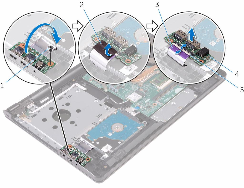 5 Nosta I/O-kortti pois kämmentuesta.