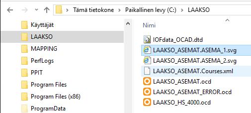 Sulje ikkuna X Työhakemistoon on ilmestynyt kaksi uutta