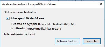 edelleen 64-bit versio Valitse asennuspaketin tyypiksi Installer in.