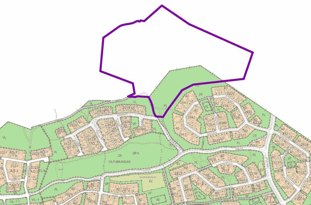 säilytettävää puistoaluetta (PL) alueen luoteisrajalla. Suunnittelualue rajautuu kaupunginvaltuuston 13.2.2008 4 hyväksymään Kylmäniemen 2. asuntoalueen asemakaavaan (Ak 203).