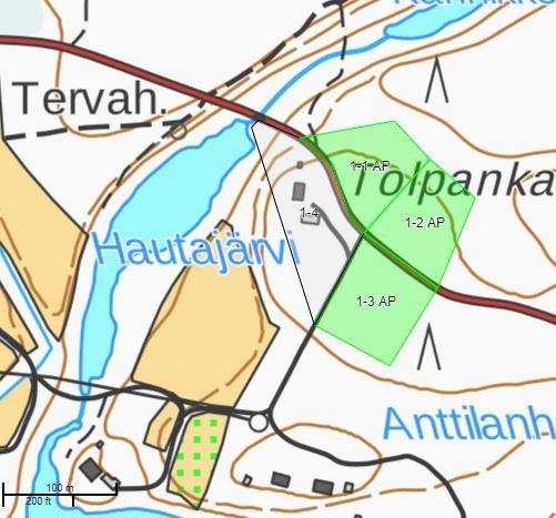 TORNATORIN TONTTIVAIHTOEHDOT Koulun lähellä, Räihänniementien varrella, pohjoispuolella jokea kolme tonttia kuivalla mäntykankaalla. - Etäisyys Jakun koululle 500 m.