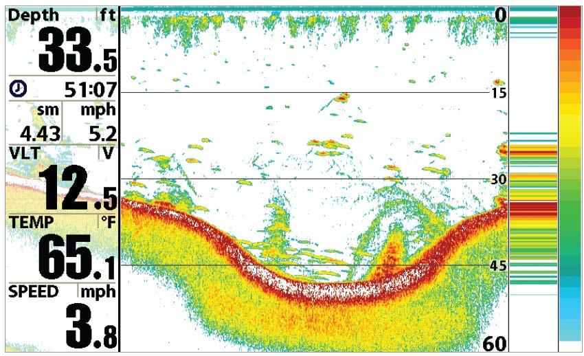 Väripaletin valinnat Kaiku X-Press -valikko > Kaiun värit (Sonar Colors) Kaiun värit -valikossa valittu väripaletti vaikuttaa 2D-kaikuluotainnäkymien (esim. Kaiku- ja Kaikuzoom -näkymät) väriskaalaan.