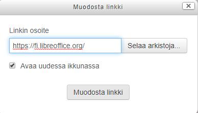 ! Huom.! Kaikki linkit, jotka menevät Moodlen ulkopuolelle, avataan uuteen ikkunaan.