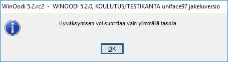 Opintoasiainsihteeri siirtää suoritukset Oodiin ikkunassa Suoritustyöjonon käsittely: Opintoasiainsihteeri lukee seuraavaksi suoritukset työjonosta WinOodissa.