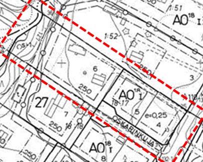 Tontin 17 länsiosassa on johtoa varten varattu alueen osa ja suojeltavan alueen osan kaavamääräys (s-1), jonka mukaan