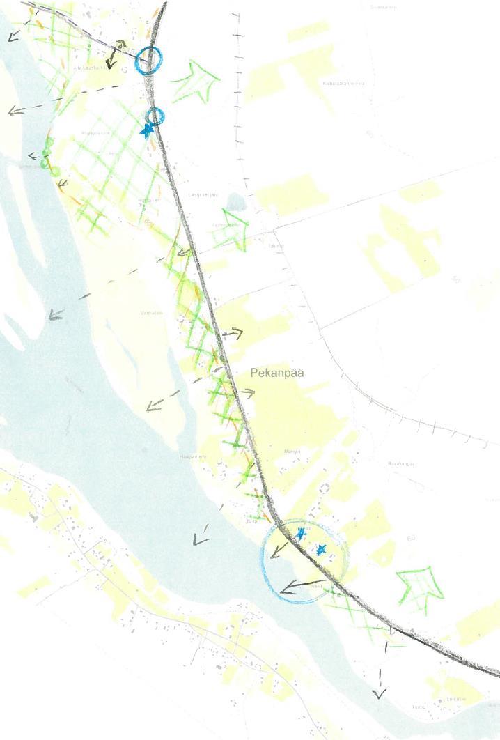 Pekanpään alue on jäsentymätön kokonaisuus, joskin valtatien ympäristö on tällä kohden miellyttävä rakennetun alueen keskellä. Alueen ongelmia ovat pusikoituminen ja maisemien sulkeutuminen.