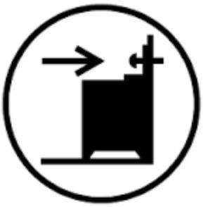 HUOMIO: kaatuminen mahdollista. VAROITUS: Laitteen kaatumisen estämiseksi on asennettava kulmatuki. Perehdy asennusohjeisiin.